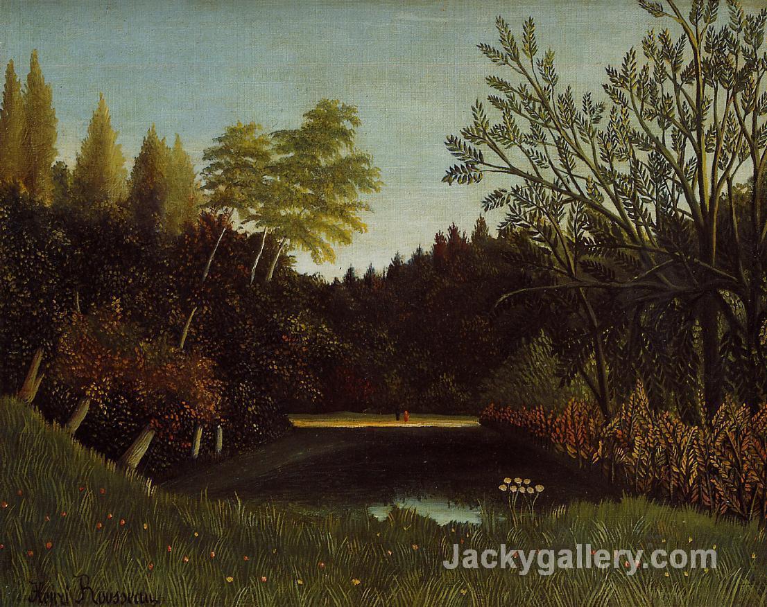 View of the Bois de Boulogne by Henri Rousseau paintings reproduction